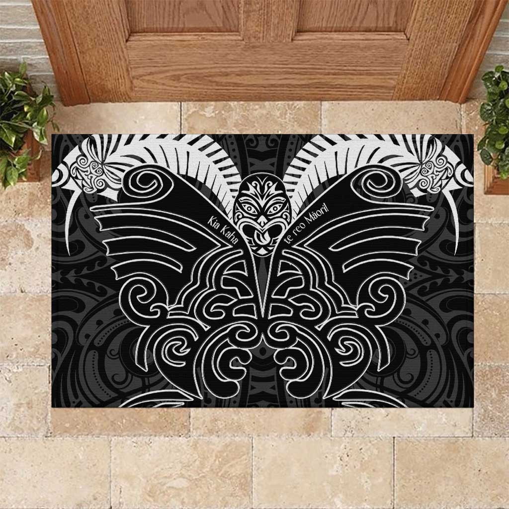 Kia Kaha Te Reo Maori Rubber Doormat Aotearoa Hei Tiki With Hongi
