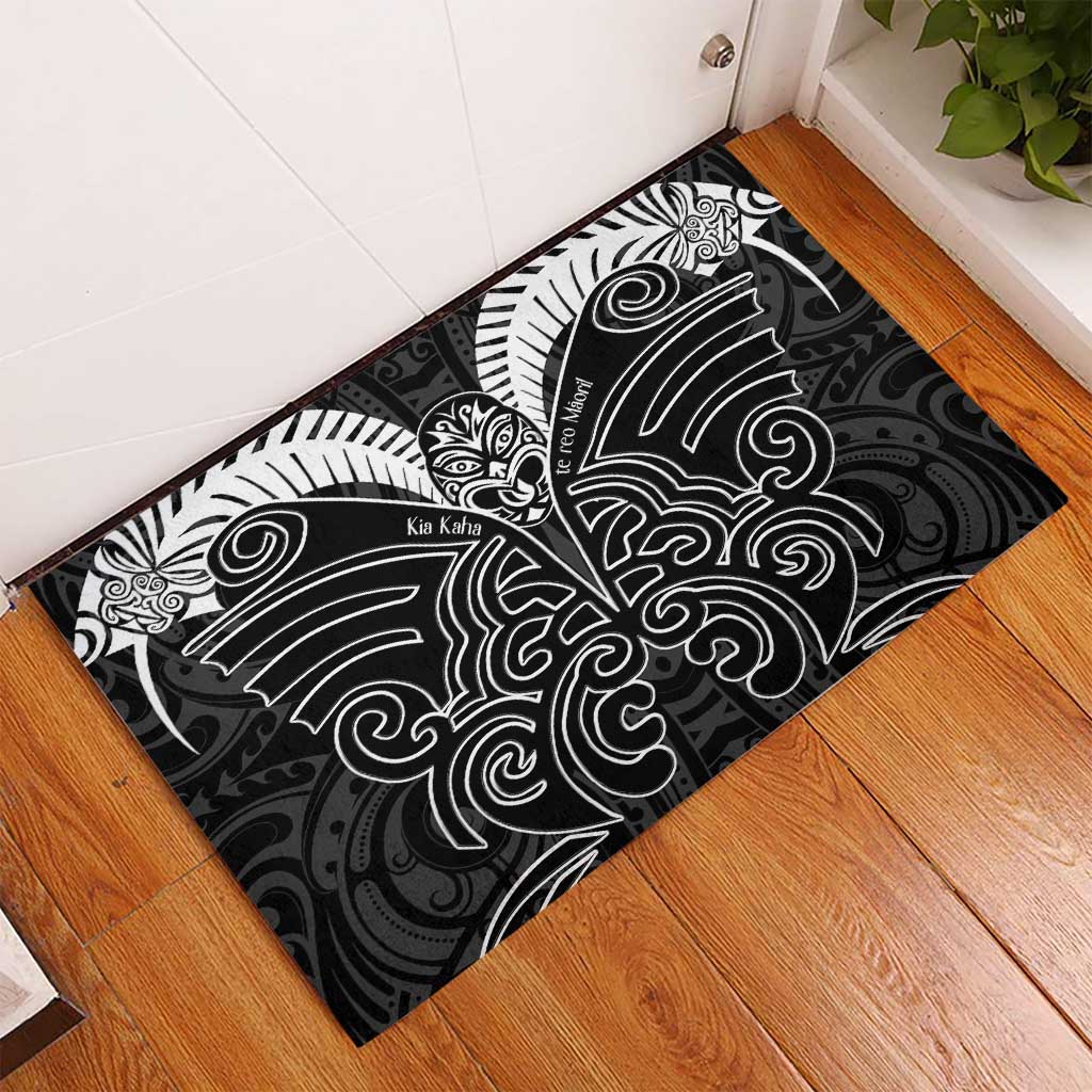 Kia Kaha Te Reo Maori Rubber Doormat Aotearoa Hei Tiki With Hongi