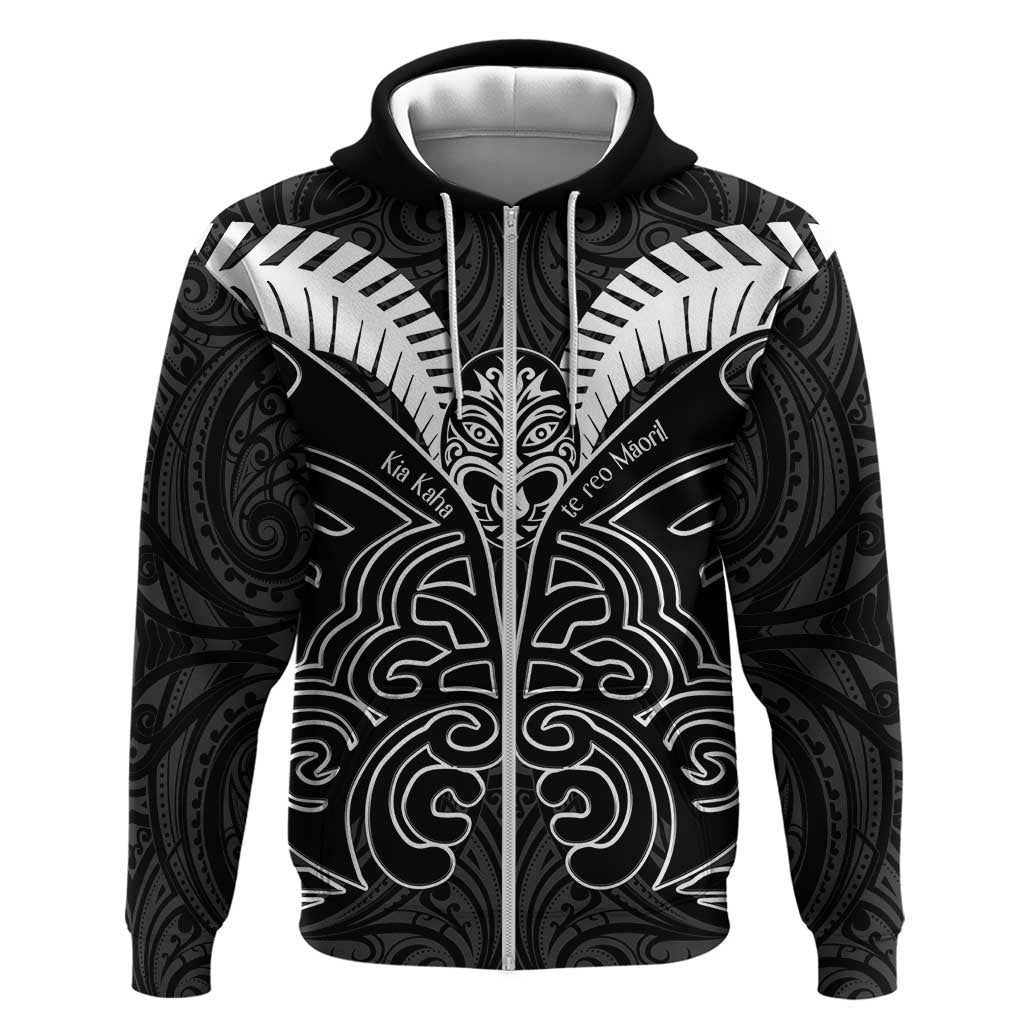 Kia Kaha Te Reo Maori Zip Hoodie Aotearoa Hei Tiki With Hongi
