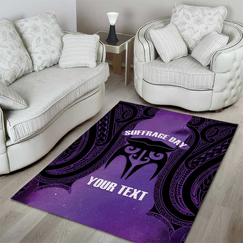 Personalised New Zealand Suffrage Day Area Rug Maori Tattoo Galaxy Vibe - Polynesian Pride
