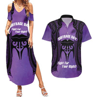 Personalised New Zealand Suffrage Day Couples Matching Summer Maxi Dress and Hawaiian Shirt Maori Tattoo Galaxy Vibe - Polynesian Pride