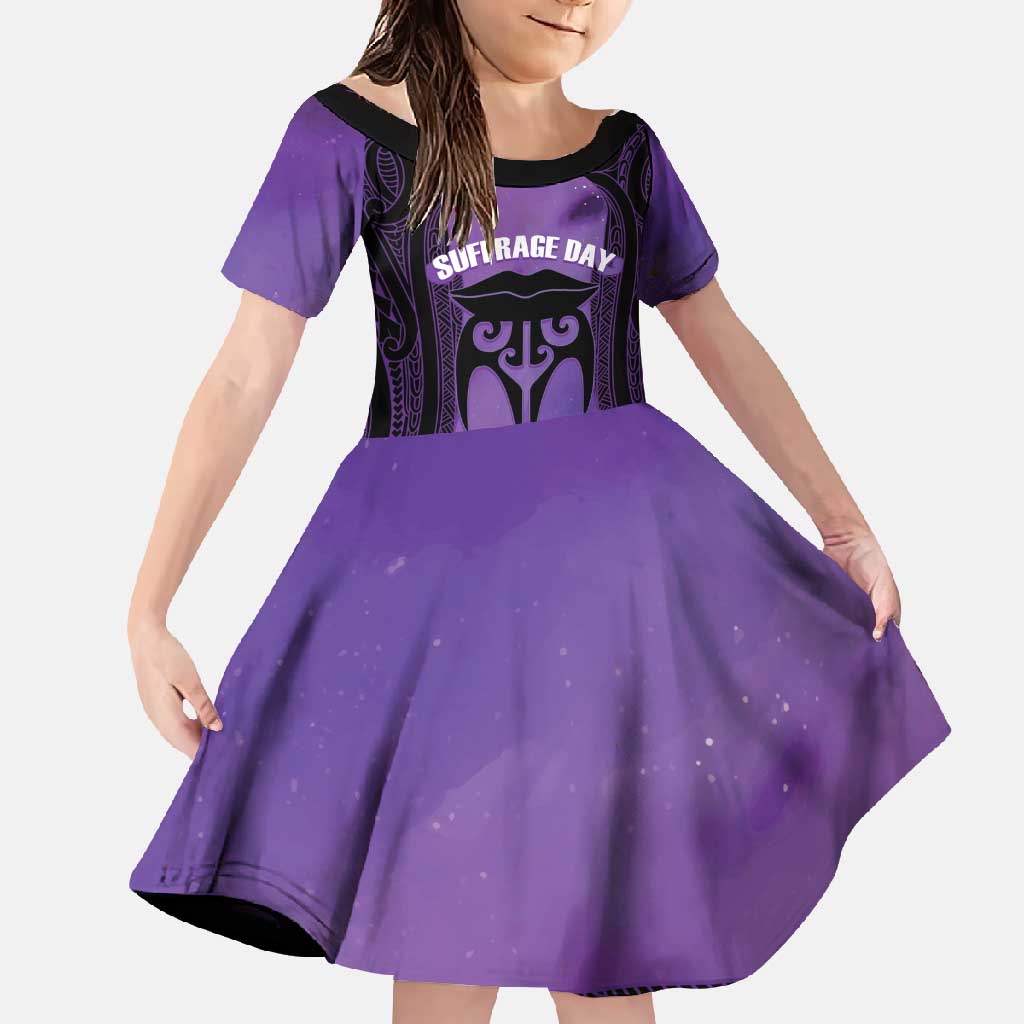 Personalised New Zealand Suffrage Day Family Matching Mermaid Dress and Hawaiian Shirt Maori Tattoo Galaxy Vibe - Polynesian Pride