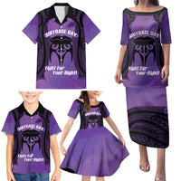 Personalised New Zealand Suffrage Day Family Matching Puletasi and Hawaiian Shirt Maori Tattoo Galaxy Vibe - Polynesian Pride