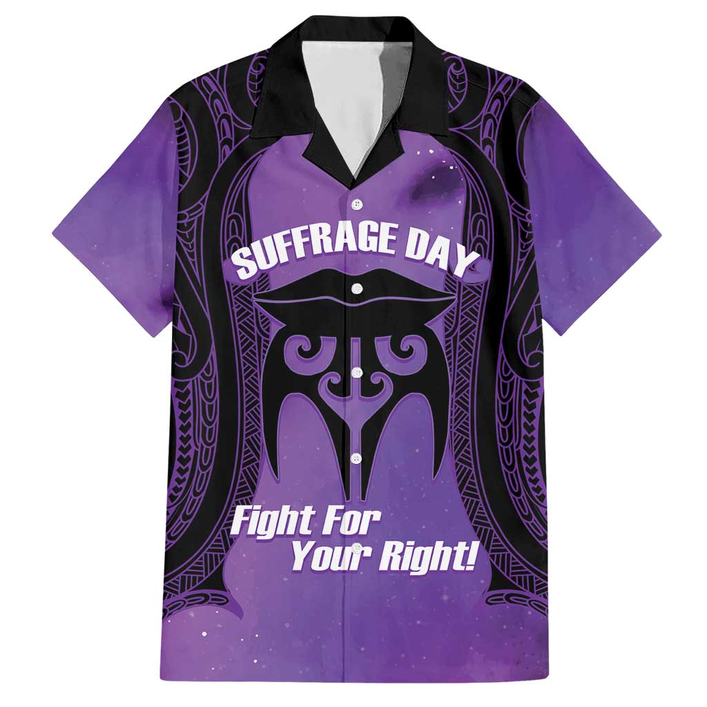 Personalised New Zealand Suffrage Day Hawaiian Shirt Maori Tattoo Galaxy Vibe - Polynesian Pride