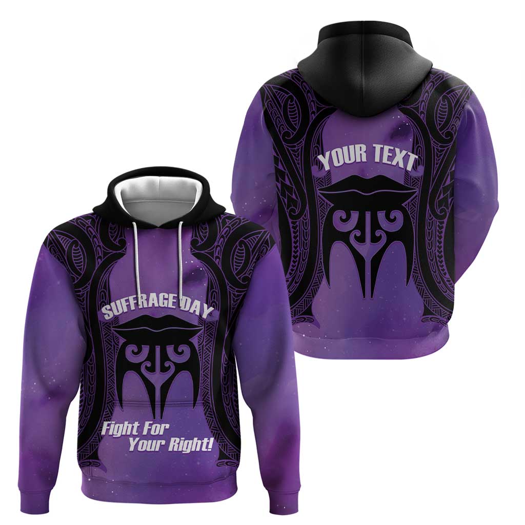 Personalised New Zealand Suffrage Day Hoodie Maori Tattoo Galaxy Vibe - Polynesian Pride