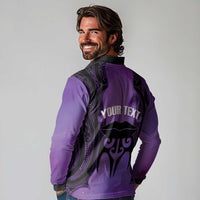 Personalised New Zealand Suffrage Day Long Sleeve Polo Shirt Maori Tattoo Galaxy Vibe - Polynesian Pride