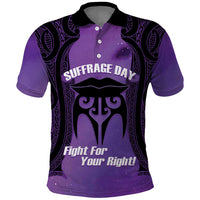Personalised New Zealand Suffrage Day Polo Shirt Maori Tattoo Galaxy Vibe - Polynesian Pride