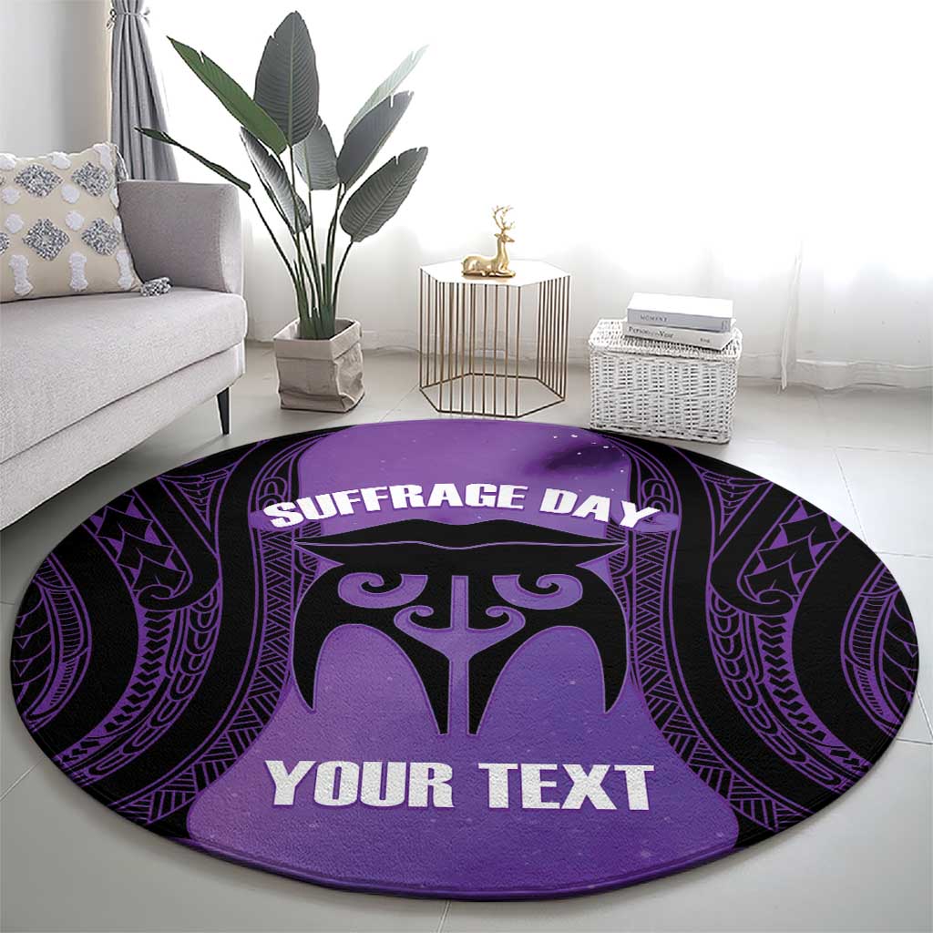 Personalised New Zealand Suffrage Day Round Carpet Maori Tattoo Galaxy Vibe - Polynesian Pride