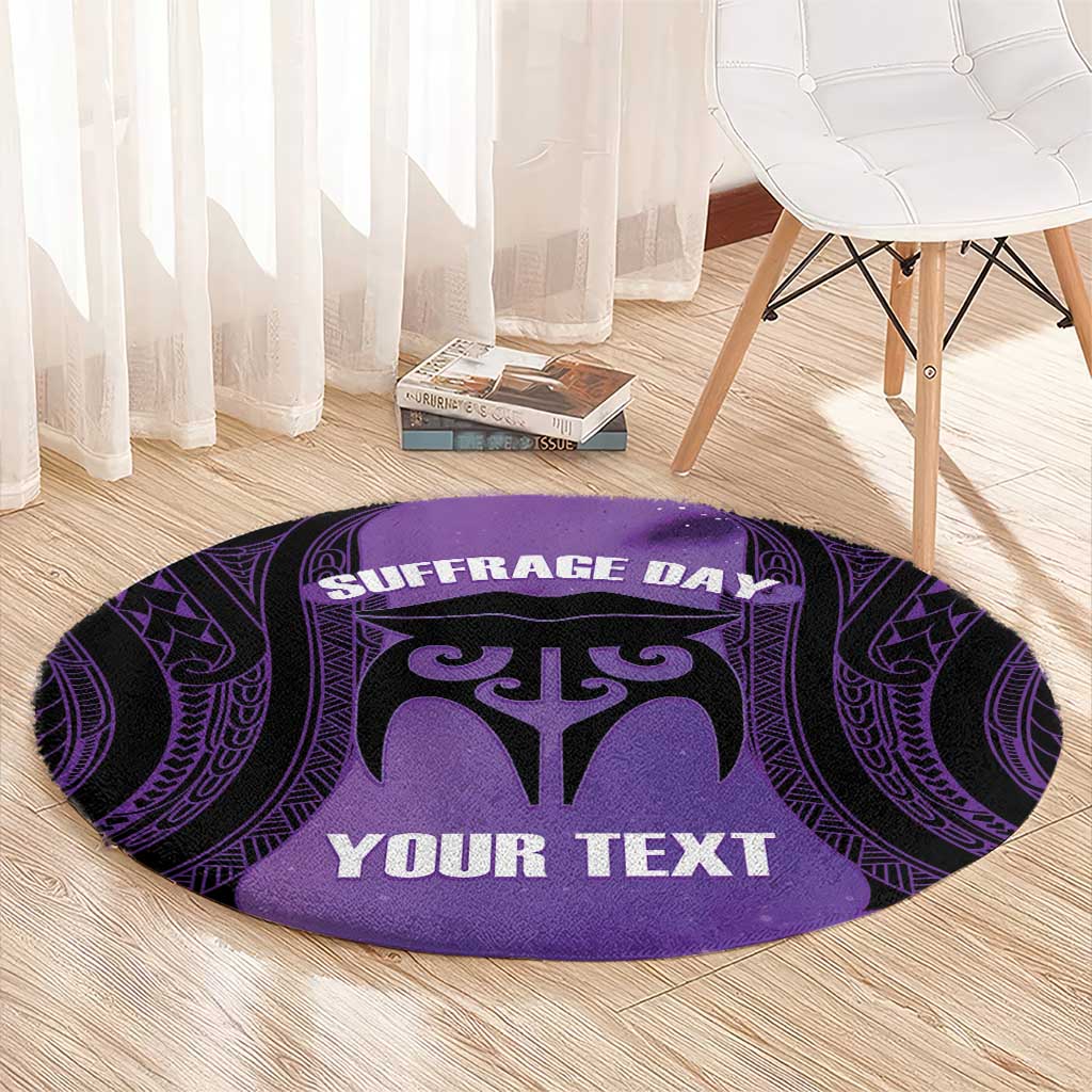 Personalised New Zealand Suffrage Day Round Carpet Maori Tattoo Galaxy Vibe - Polynesian Pride