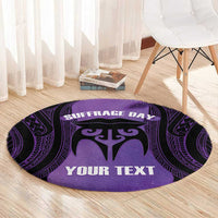 Personalised New Zealand Suffrage Day Round Carpet Maori Tattoo Galaxy Vibe - Polynesian Pride