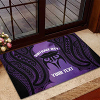 Personalised New Zealand Suffrage Day Rubber Doormat Maori Tattoo Galaxy Vibe - Polynesian Pride