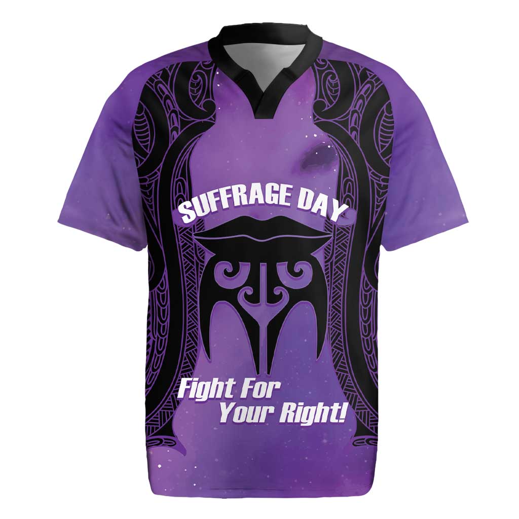 Personalised New Zealand Suffrage Day Rugby Jersey Maori Tattoo Galaxy Vibe - Polynesian Pride