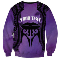 Personalised New Zealand Suffrage Day Sweatshirt Maori Tattoo Galaxy Vibe - Polynesian Pride