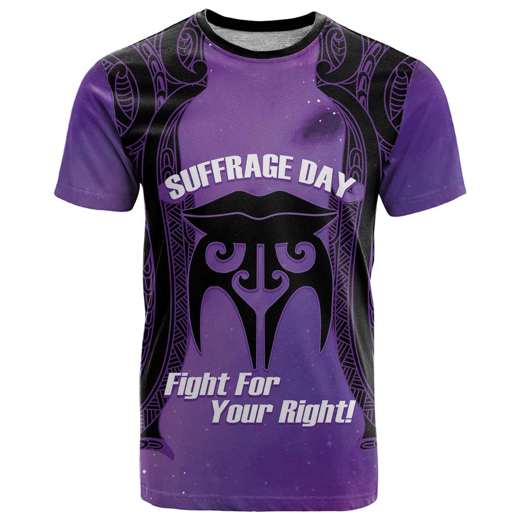Personalised New Zealand Suffrage Day T Shirt Maori Tattoo Galaxy Vibe - Polynesian Pride