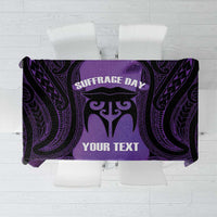Personalised New Zealand Suffrage Day Tablecloth Maori Tattoo Galaxy Vibe - Polynesian Pride