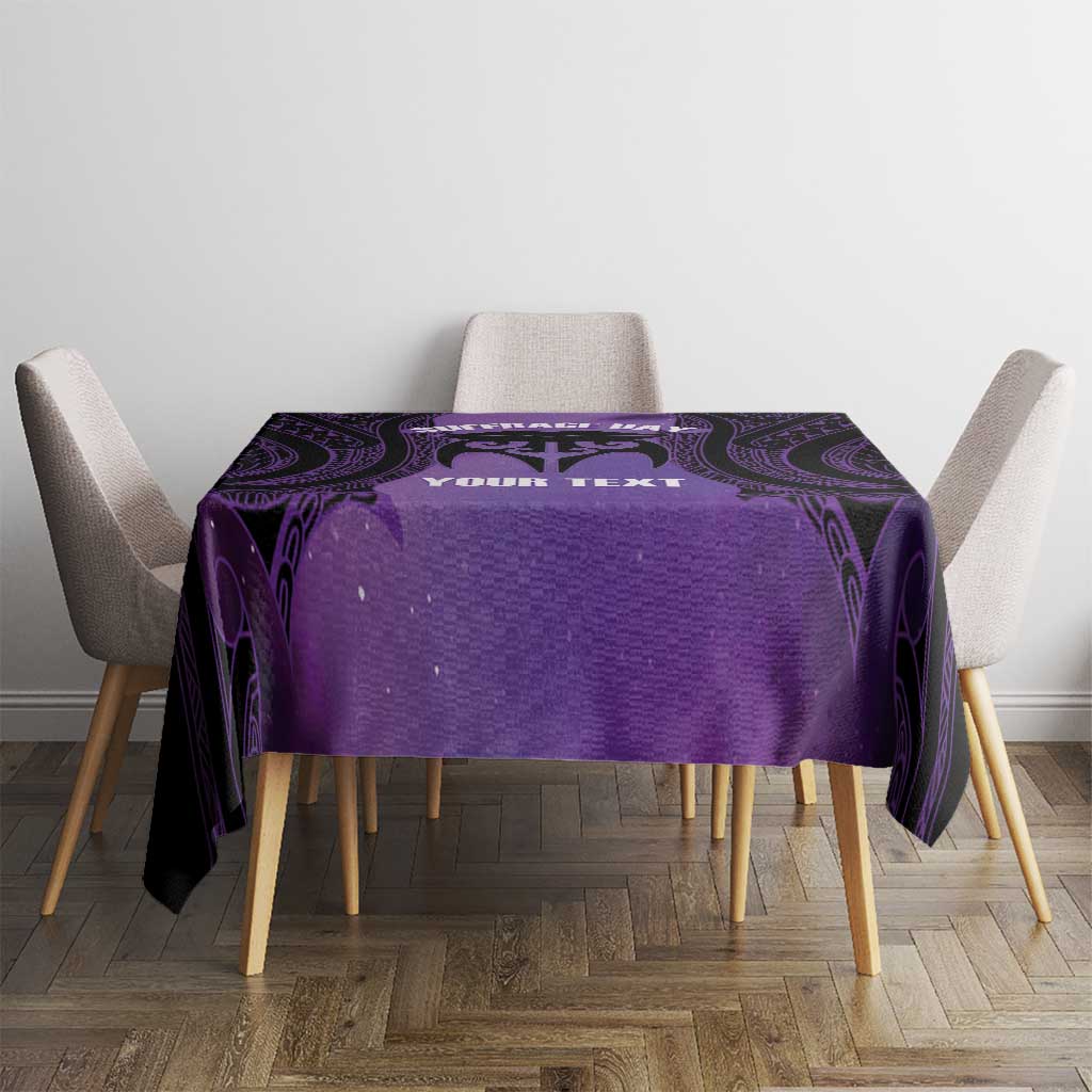 Personalised New Zealand Suffrage Day Tablecloth Maori Tattoo Galaxy Vibe - Polynesian Pride