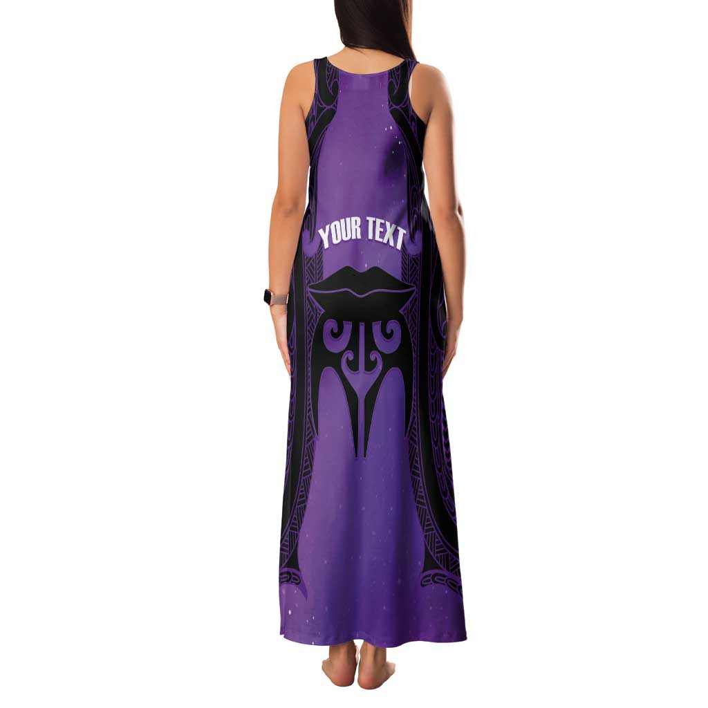 Personalised New Zealand Suffrage Day Tank Maxi Dress Maori Tattoo Galaxy Vibe - Polynesian Pride