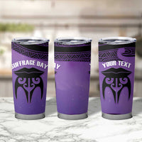 Personalised New Zealand Suffrage Day Tumbler Cup Maori Tattoo Galaxy Vibe - Polynesian Pride