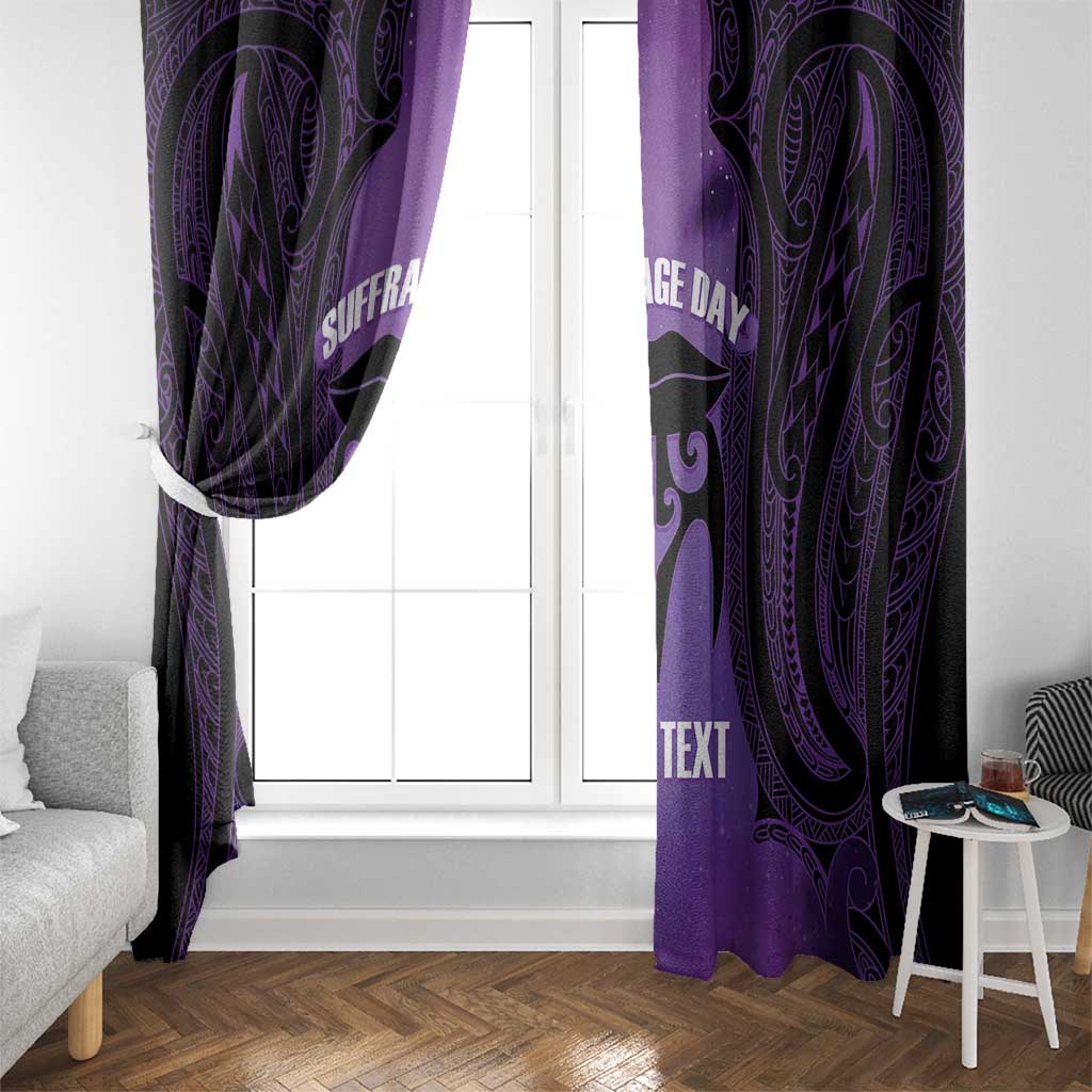 Personalised New Zealand Suffrage Day Window Curtain Maori Tattoo Galaxy Vibe - Polynesian Pride