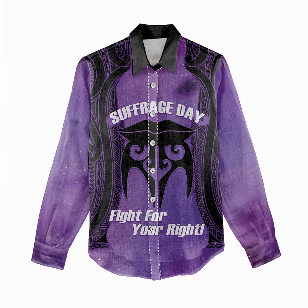 Personalised New Zealand Suffrage Day Women Casual Shirt Maori Tattoo Galaxy Vibe - Polynesian Pride