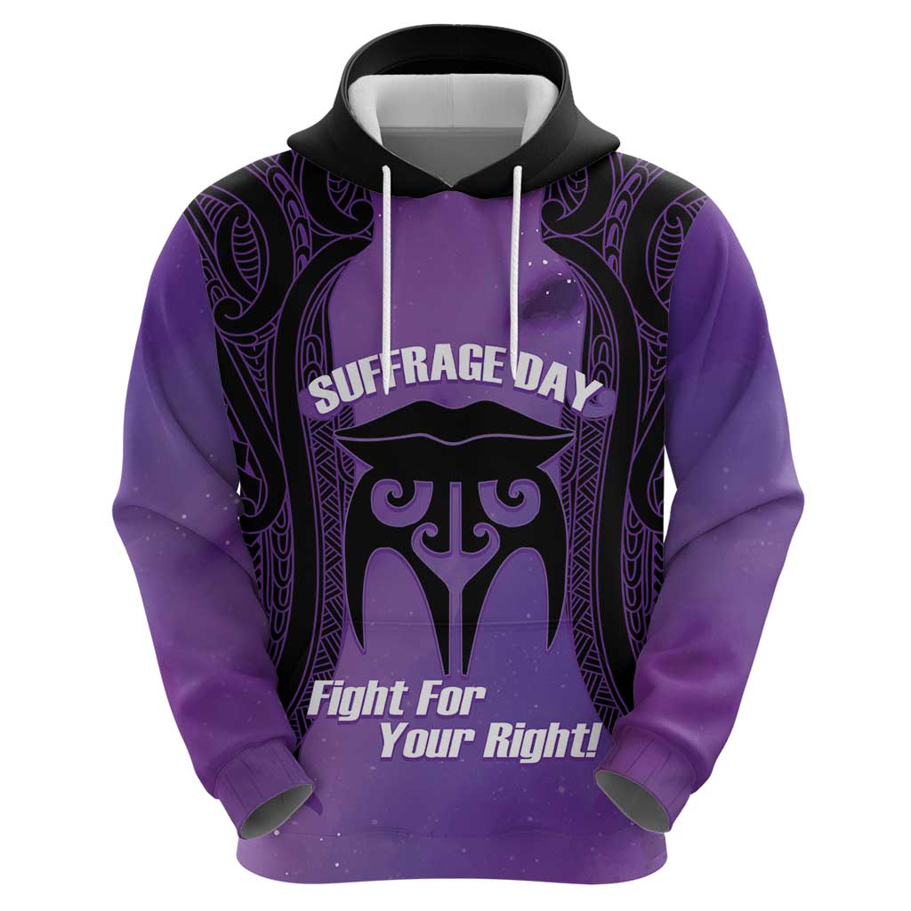 Personalised New Zealand Suffrage Day Zip Hoodie Maori Tattoo Galaxy Vibe - Polynesian Pride