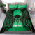 Personalised Moko Kauae New Zealand Bedding Set Maori Chin Tattoo Green - Polynesian Pride