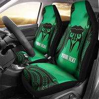 Personalised Moko Kauae New Zealand Car Seat Cover Maori Chin Tattoo Green - Polynesian Pride