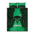 Personalised Moko Kauae New Zealand Quilt Bed Set Maori Chin Tattoo Green - Polynesian Pride