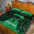 Personalised Moko Kauae New Zealand Quilt Bed Set Maori Chin Tattoo Green - Polynesian Pride