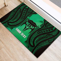 Personalised Moko Kauae New Zealand Rubber Doormat Maori Chin Tattoo Green - Polynesian Pride