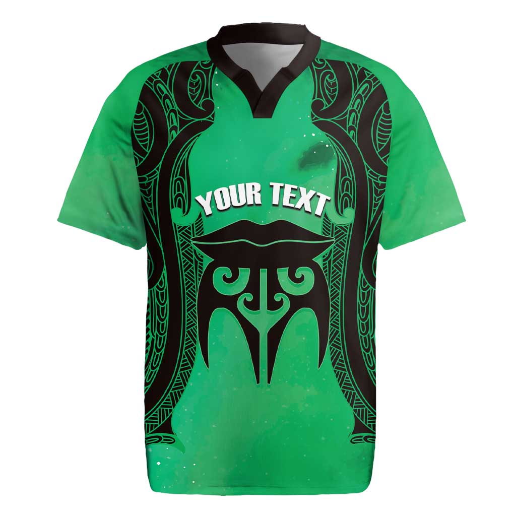 Personalised Moko Kauae New Zealand Rugby Jersey Maori Chin Tattoo Green - Polynesian Pride