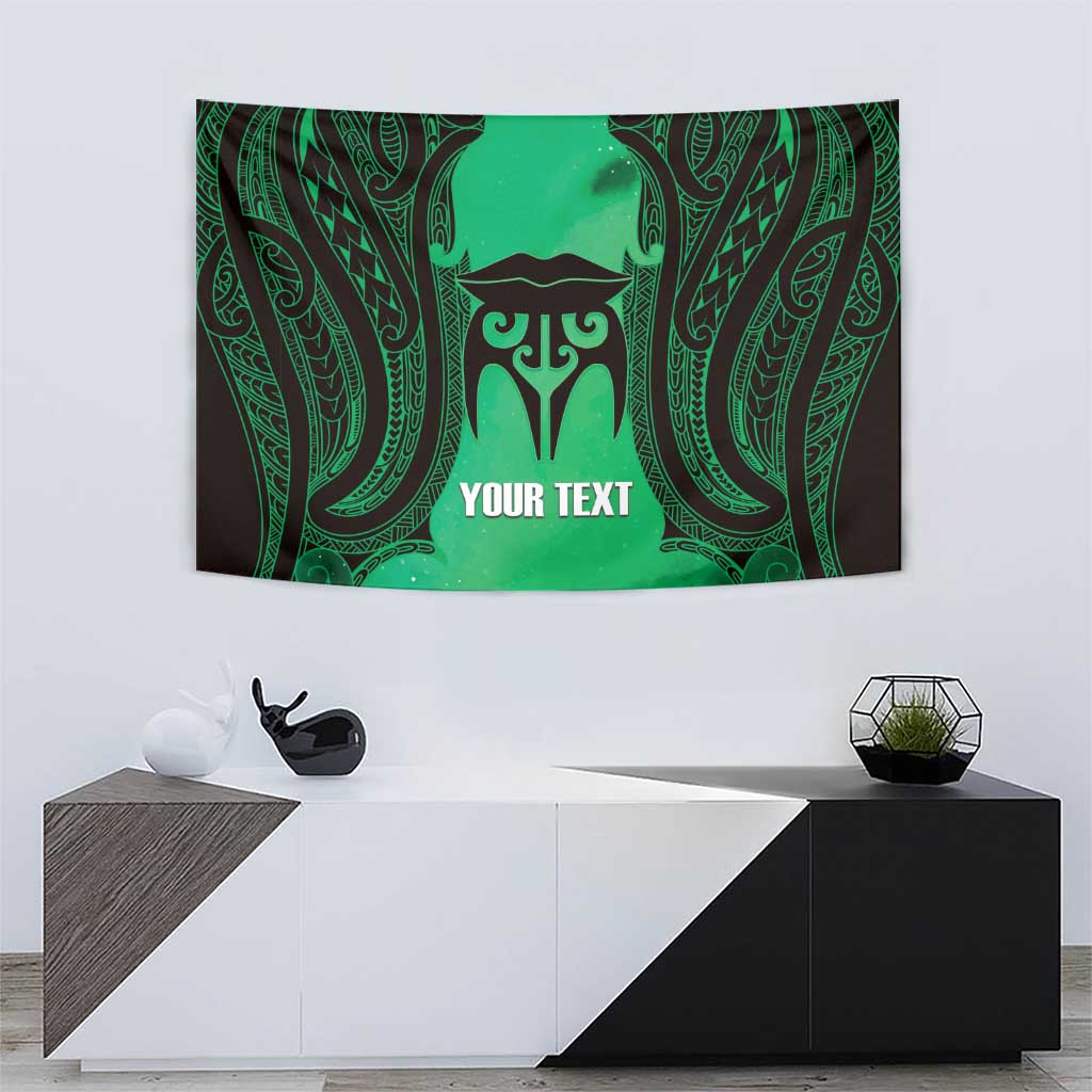 Personalised Moko Kauae New Zealand Tapestry Maori Chin Tattoo Green - Polynesian Pride