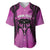 Personalised Moko Kauae New Zealand Baseball Jersey Maori Chin Tattoo Pink - Polynesian Pride