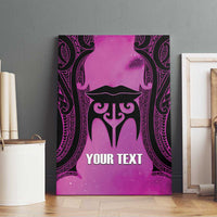 Personalised Moko Kauae New Zealand Canvas Wall Art Maori Chin Tattoo Pink - Polynesian Pride