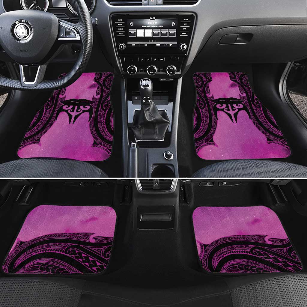 Personalised Moko Kauae New Zealand Car Mats Maori Chin Tattoo Pink - Polynesian Pride