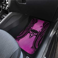 Personalised Moko Kauae New Zealand Car Mats Maori Chin Tattoo Pink - Polynesian Pride