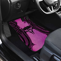 Personalised Moko Kauae New Zealand Car Mats Maori Chin Tattoo Pink - Polynesian Pride