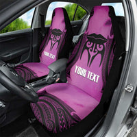Personalised Moko Kauae New Zealand Car Seat Cover Maori Chin Tattoo Pink - Polynesian Pride