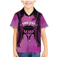 Personalised Moko Kauae New Zealand Family Matching Mermaid Dress and Hawaiian Shirt Maori Chin Tattoo Pink - Polynesian Pride