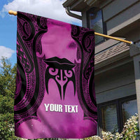 Personalised Moko Kauae New Zealand Garden Flag Maori Chin Tattoo Pink - Polynesian Pride