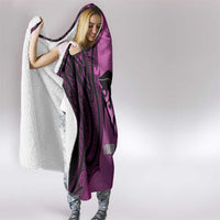 Personalised Moko Kauae New Zealand Hooded Blanket Maori Chin Tattoo Pink - Polynesian Pride