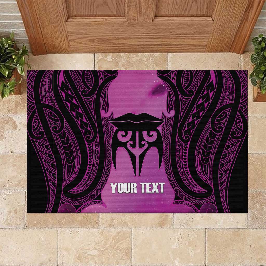 Personalised Moko Kauae New Zealand Rubber Doormat Maori Chin Tattoo Pink - Polynesian Pride