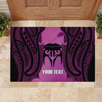 Personalised Moko Kauae New Zealand Rubber Doormat Maori Chin Tattoo Pink - Polynesian Pride