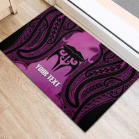 Personalised Moko Kauae New Zealand Rubber Doormat Maori Chin Tattoo Pink - Polynesian Pride
