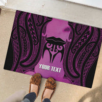 Personalised Moko Kauae New Zealand Rubber Doormat Maori Chin Tattoo Pink - Polynesian Pride