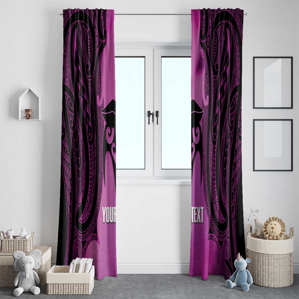 Personalised Moko Kauae New Zealand Window Curtain Maori Chin Tattoo Pink - Polynesian Pride