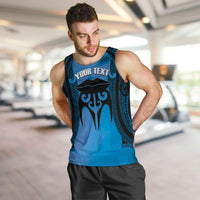 Personalised Moko Kauae New Zealand Men Tank Top Maori Chin Tattoo Blue - Polynesian Pride