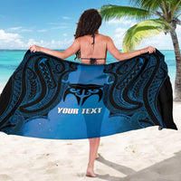 Personalised Moko Kauae New Zealand Sarong Maori Chin Tattoo Blue - Polynesian Pride