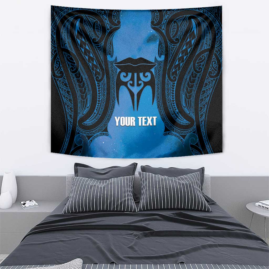 Personalised Moko Kauae New Zealand Tapestry Maori Chin Tattoo Blue - Polynesian Pride