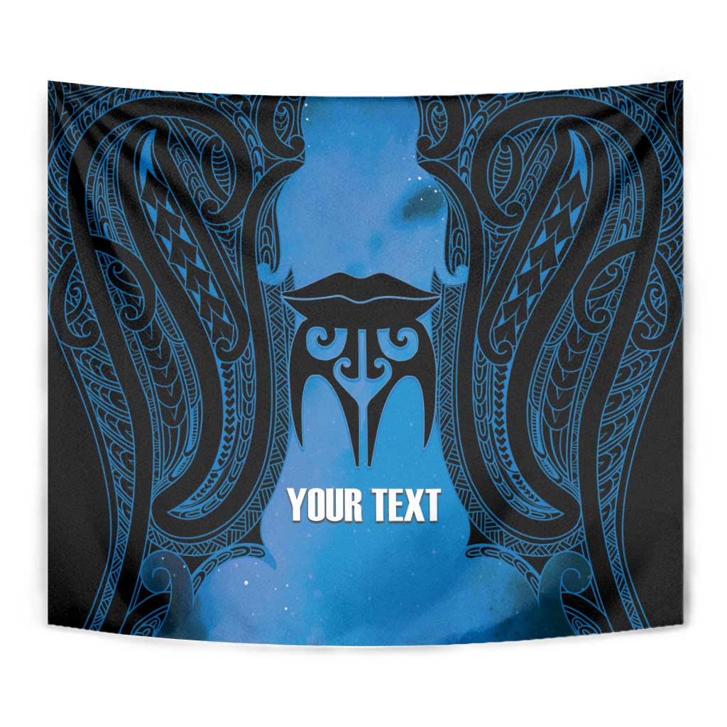 Personalised Moko Kauae New Zealand Tapestry Maori Chin Tattoo Blue - Polynesian Pride